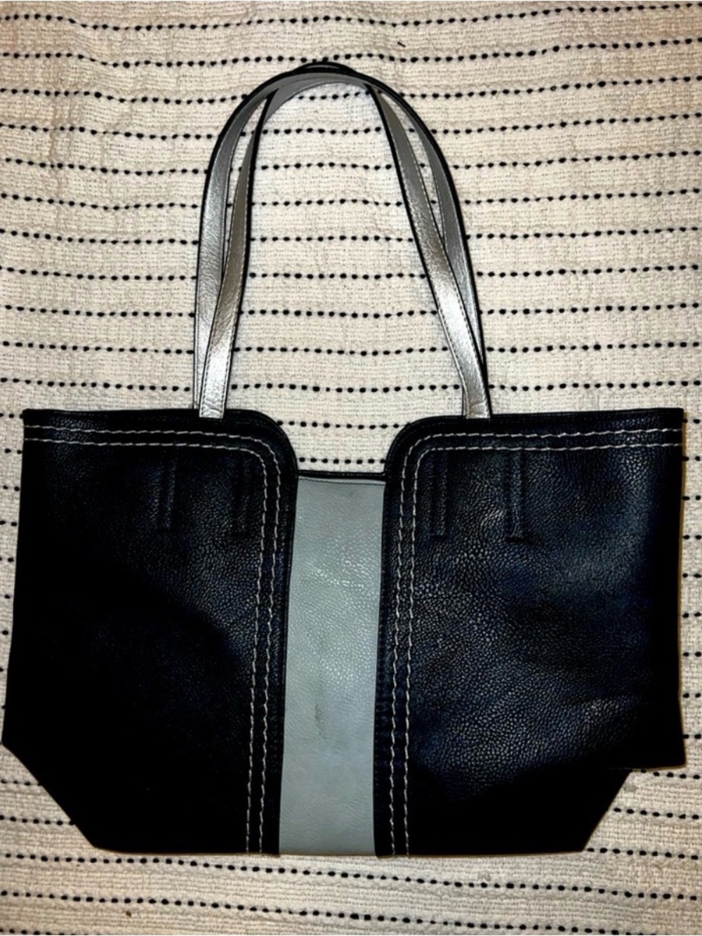 Navy Blue and Gray/Silver Tote Bag - Montana West - Picture 6 of 6